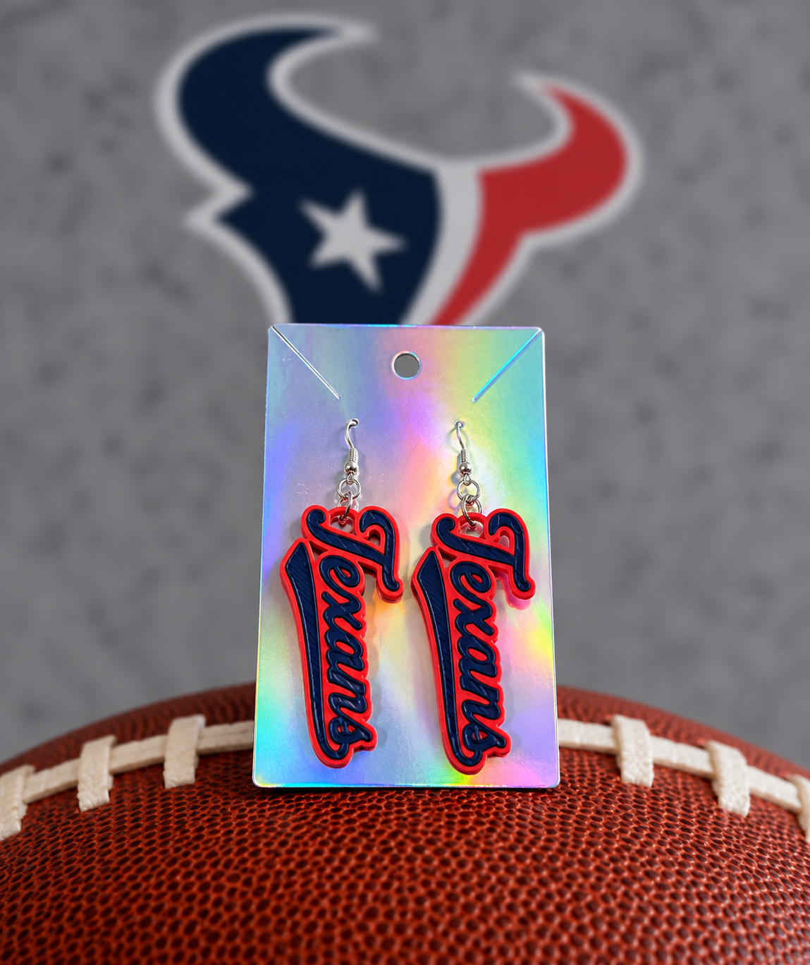 Texans Text Earrings