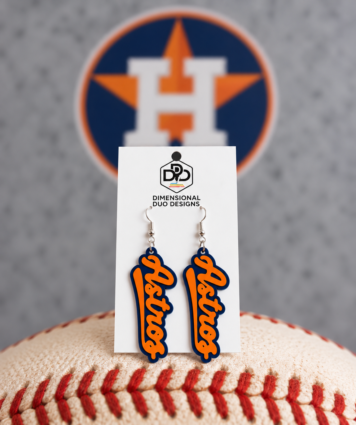 Astros Text Earrings