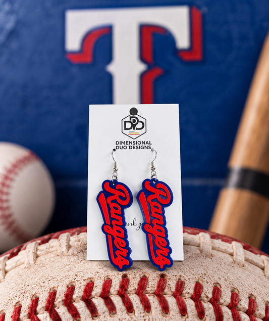 Rangers Text Earrings