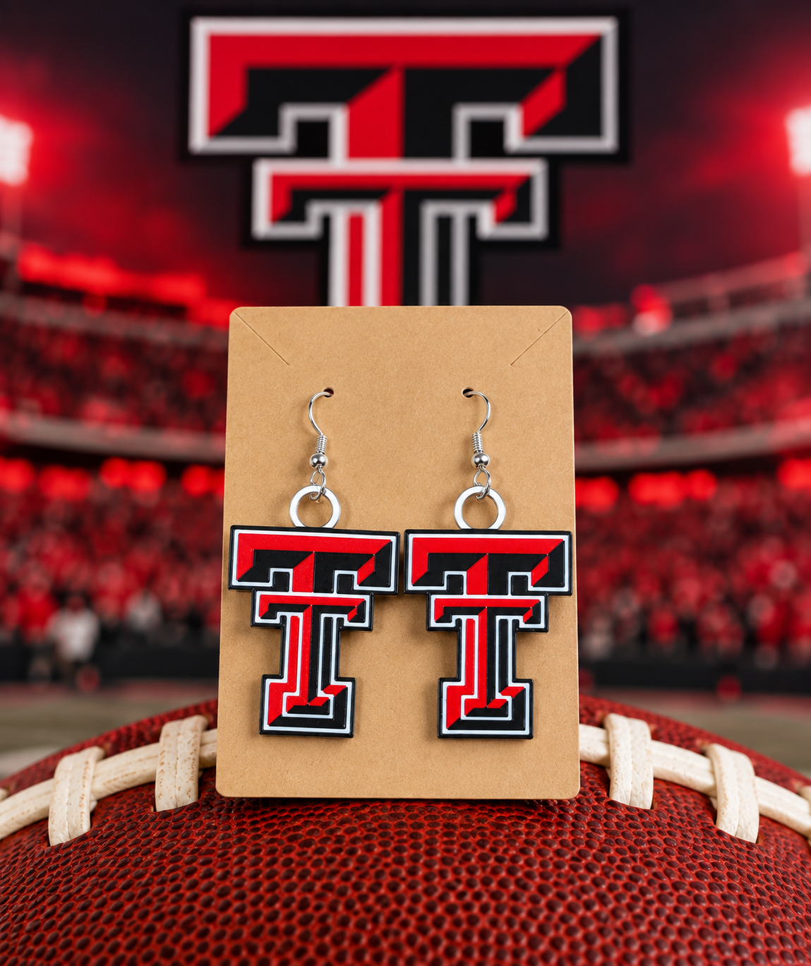 Red Raiders Logo Earrings