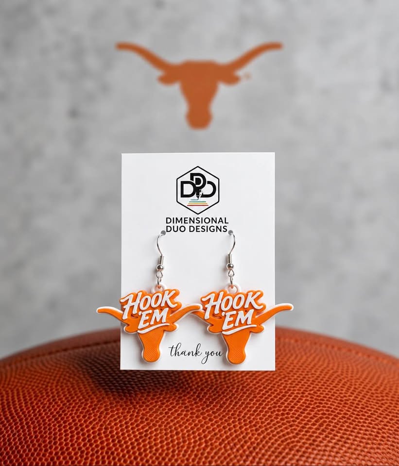 Longhorns Hook Em Earrings