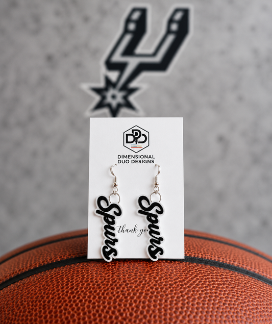 Spurs Text Earrings
