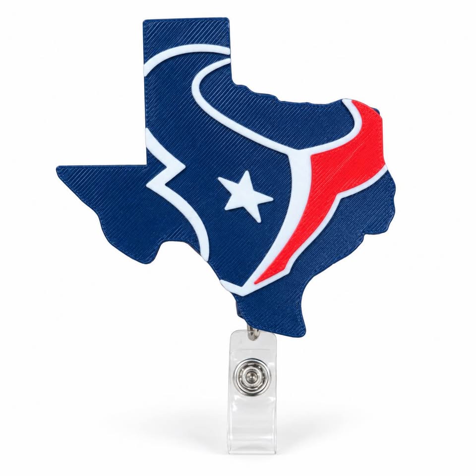 Texans State Sillouhette Badge Reel